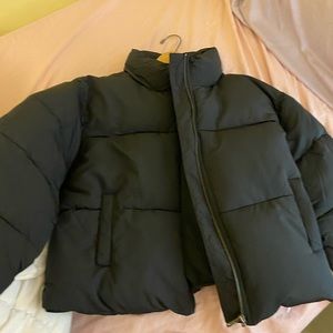 Black shirt puffer jacket!
